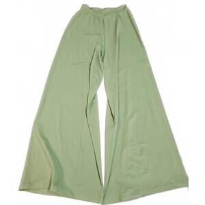 OQQ Celery Green Ribbed Stretch High Waist Flare  Pants Size S